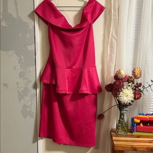 Ashley Stewart Fuchsia Asymmetrical Dress